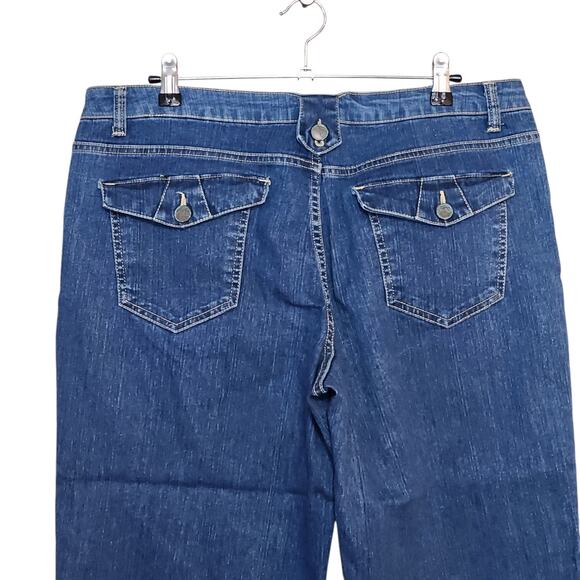 Living Planet Womens Capri Jeans Size 14 Blue Mid Rise Straight Leg Stretch - Picture 8 of 9